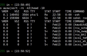 Linux 终端查看最消耗 CPU 内存的进程