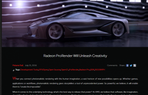 AMD 开源照片级渲染引擎 Radeon ProRender